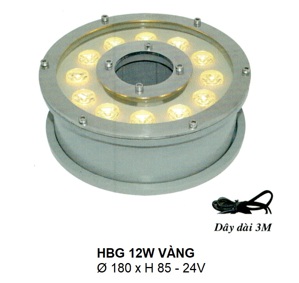 Đèn pha dưới nước HBG 12W - Vàng