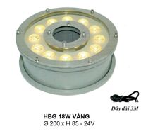 Đèn pha hồ nước  HBG 18W Vàng