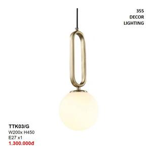 Đèn thả thủy tinh TTK03/G