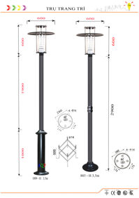 Đèn trụ sân vườn 2952/1