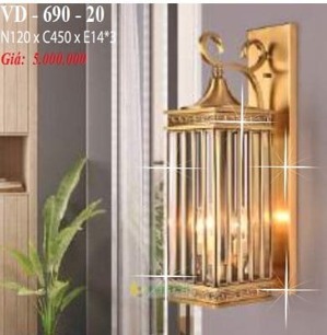 Đèn vách đồng ngoài trời VD-690-20