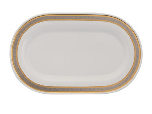 Dĩa oval 34 cm – Sago – Hoa Hồng