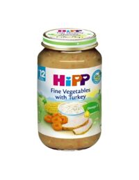 Dinh dưỡng đóng lọ HiPP Cơm nhuyễn, gà tây, rau tổng hợp (220g)