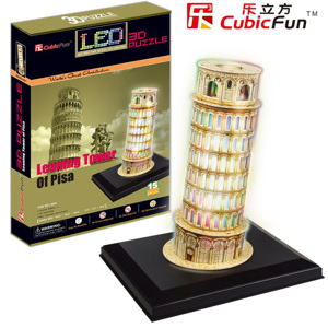 Bộ xếp hình 3D Tháp nghiêng Pisa Tower 5 đèn LED Cubic Fun L502H