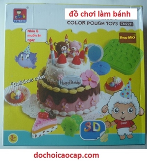 Đồ chơi đất nặn làm bánh sinh nhật, kem, kẹo, con vật