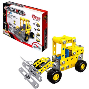 Đồ chơi giáo dục STEM Metal bricks 7in1 - 7 Xe công trình biến hình siêu bền 1203