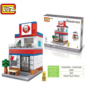 Đồ chơi lắp ráp Cửa Hàng Gà Rán KFC LOZ 1605 (303 pcs)