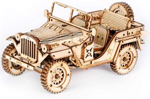 Đồ chơi lắp ráp gỗ 3D Robotime MC701 - Mô hình Xe Ô tô Army Jeep Laser