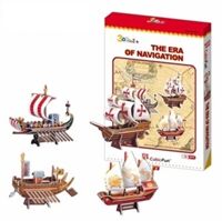 Bộ xếp hình 3D bộ 4 phi thuyền Era of Navigation Cubic Fun C007H