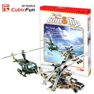 Bộ xếp hình 3D bộ sưu tập máy bay Gunship Cubic Fun C025H