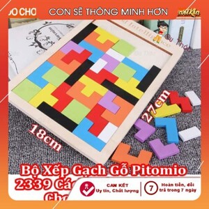 Đồ chơi xếp hình gỗ thông minh xếp gạch pitomio hàng đẹp CT00025