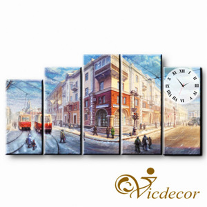 Đồng hồ canvas Thành phố về đông Vicdecor DCV0049