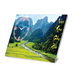 Đồng hồ để bàn Việt Nam gấm hoa Dyvina-B1525-45