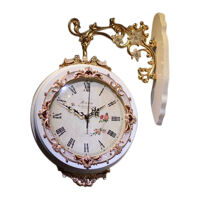 Đồng hồ Decor giả cổ hai mặt viền hoa 738B