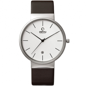 Đồng hồ đeo tay nam dây da Obaku V153GDCIRN