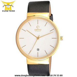 Đồng hồ nam dây da Obaku V153GDGWRB