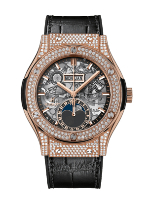 Đồng hồ nam Hublot Classic Fusion Aerofusion Moonphase King Gold Pave – 547.OX.0180.LR.1704