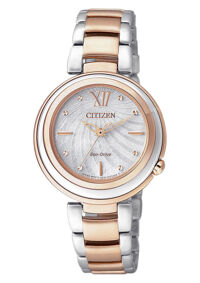 Đồng hồ nữ dây thép không gỉ Citizen Eco-Drive EM0335-51D