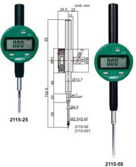 Đồng hồ so điện tử chống nước Insize 2115-251 (25.4mm/0.001mm)