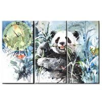 Đồng hồ tranh canvas Panda Vicdecor DCV0050 - 3 tấm