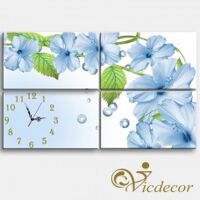 Đồng hồ tranh Hoa nước Vicdecor DHT0217