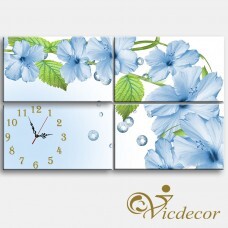 Đồng hồ tranh Hoa nước Vicdecor DHT0217