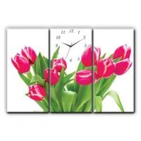 Đồng hồ tranh Lọ Hoa Tulip Đỏ Dyvina 3T3060-7