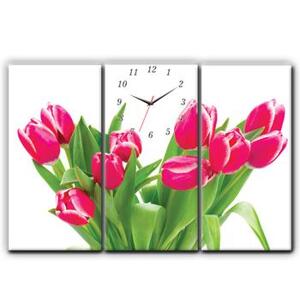 Đồng hồ tranh lọ hoa Tulip đỏ Dyvina