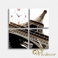 Đồng hồ tranh Tháp Eiffel hùng vĩ Vicdecor DHT0043