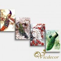 Đồng hồ tranh Tranh thủy mạc 4 Vicdecor DHT0109