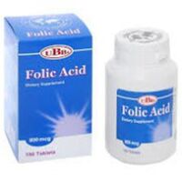 Folic Acid UBB bổ sung Folic Acid cần thiết cho phụ nữ mang thai (Lọ 100 viên)