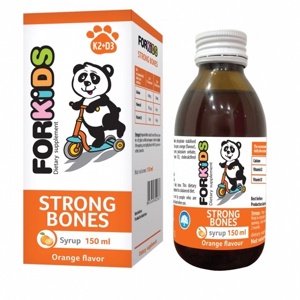 Forkids Strong Bones Siro bổ sung canxi, vitamin d3, vitamin k2 cho bé (hương cam)