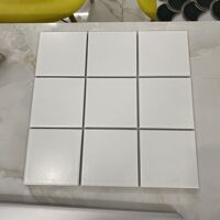 Gạch thẻ vuông trắng mờ phẳng 15x15