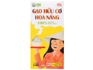 Gạo hữu cơ Hoa Nắng Vàng lúa chín hộp 2kg