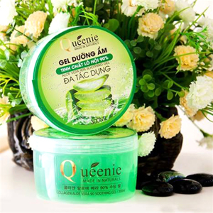 Gel dưỡng ẩm 90% tinh chất lô hội bổ sung Collagen Queenie 300ml