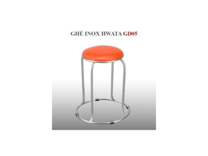 Ghế đẩu inox Hwata 280 chân vòng mặt simili thấp GD08