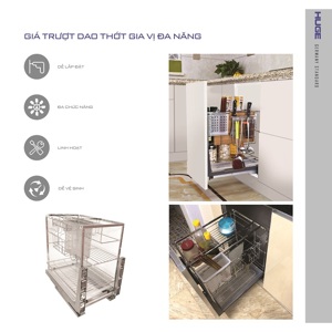 Giá dao thớt Huge inox304 mờ nan dẹt H-DT1325