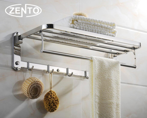 Giá để đồ kết hợp treo khăn inox304 Zento BL3862