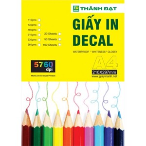 Giấy Decal A4 định lượng 135g