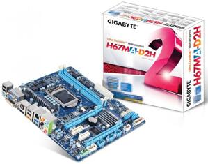 Bo mạch chủ - Mainboard Gigabyte GA H67M-D2 - Socket 1155 , Intel H67, 2 x DIMM, Max 16GB, DDR3