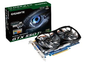 Card đồ họa (VGA Card) Gigabyte GV-N550WF2 - NVIDIA GeForce GTX 550 Ti, GDDR5, 1GB, 192-bit, PCI E 2.0