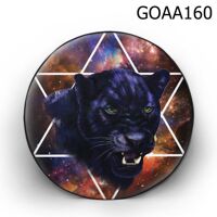 Gối tròn Báo đen nền Galaxy - GOAA160