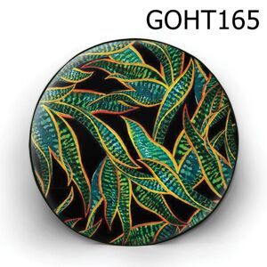 Gối tròn lá xanh nền đen - GOHT165