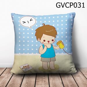 Gối vuông Cậu bé cầm ống nghe - GVCP031