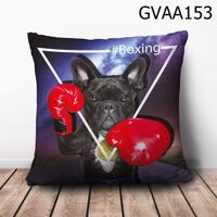 Gối vuông chó đen Boxing - GVAA153