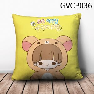 Gối vuông cô bé gấu nâu - GVCP036