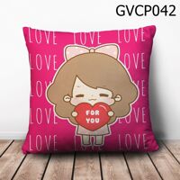 Gối vuông Cô bé Love for you - GVCP042