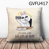 Gối vuông Cứ mỉm cười  - GVFU417