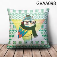 Gối vuông Cú quàng khăn len - GVAA098