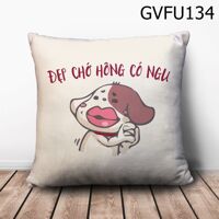 Gối vuông Đẹp chớ hông có ngu - GVFU134